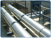 Installation of industrial pumping and ventilation pipes